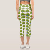 Fun bright bright peacock bird Illustration Capri Leggings (Rückseite)