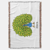 Fun bright bright peacock bird Illustration Decke (Vorderseite Vertikal)