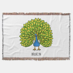 Fun bright bright peacock bird Illustration Decke