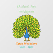 Fun bright bright peacock bird Illustration Fensteraufkleber (Blatt)