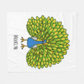 Fun bright bright peacock bird Illustration Fleecedecke (Vorderseite (Horizontal))