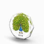 Fun bright bright peacock bird Illustration Fotoblock (Rechts)