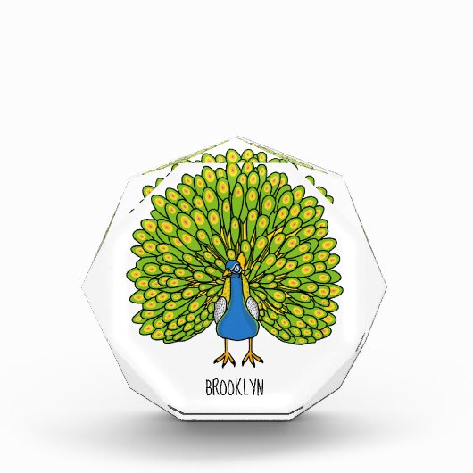 Fun bright bright peacock bird Illustration Fotoblock (Vorderseite)