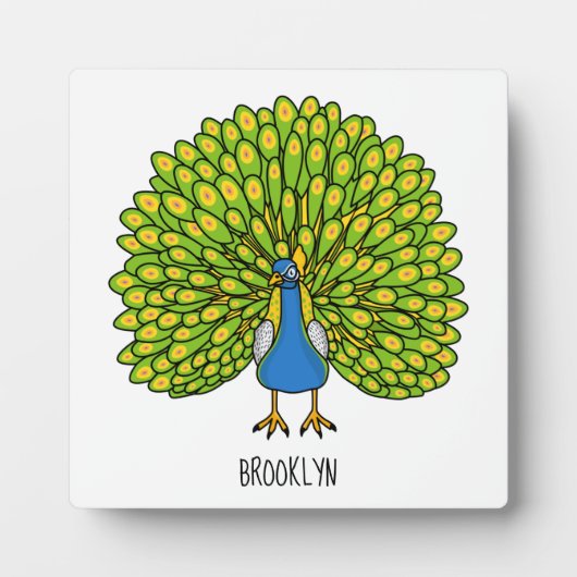 Fun bright bright peacock bird Illustration Fotoplatte (Vorderseite)