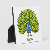 Fun bright bright peacock bird Illustration Fotoplatte (Vorderseite)