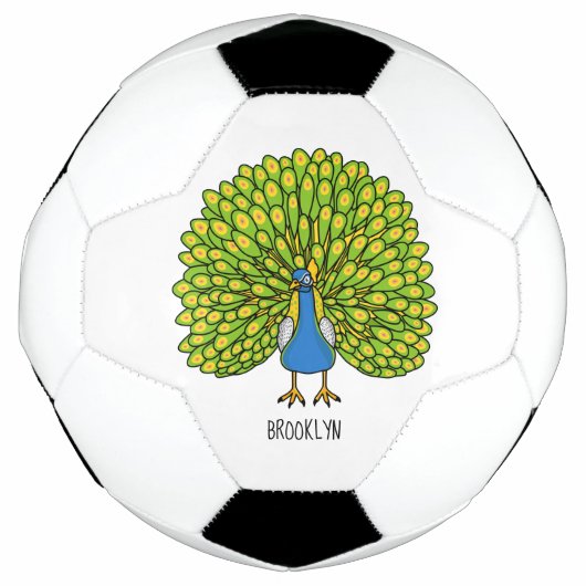 Fun bright bright peacock bird Illustration Fußball (Vorderseite)