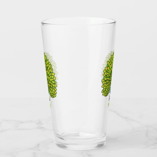 Fun bright bright peacock bird Illustration Glas (Rechts)