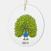 Fun bright bright peacock bird Illustration Keramik Ornament (Links)