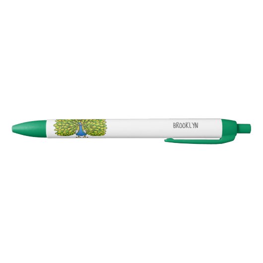 Fun bright bright peacock bird Illustration Kugelschreiber (Unterseite)