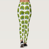 Fun bright bright peacock bird Illustration Leggings (Rückseite)
