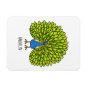 Fun bright bright peacock bird Illustration Magnet (Horizontal)