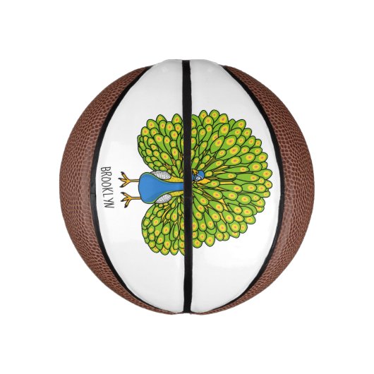 Fun bright bright peacock bird Illustration Mini Basketball (Vertikal)