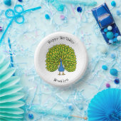 Fun bright bright peacock bird Illustration Pappteller (Party)