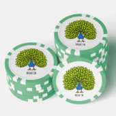 Fun bright bright peacock bird Illustration Pokerchips (Stapel)