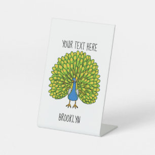 Fun bright bright peacock bird Illustration Sockelschild