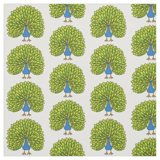 Fun bright bright peacock bird Illustration Stoff (Muster)