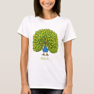 Fun bright bright peacock bird Illustration T-Shirt