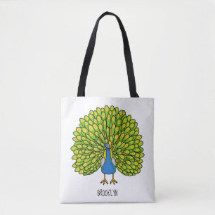 Fun bright bright peacock bird Illustration Tasche