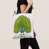 Fun bright bright peacock bird Illustration Tasche (Von Nahem)