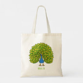 Fun bright bright peacock bird Illustration Tragetasche (Rückseite)