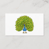 Fun bright bright peacock bird Illustration Visitenkarte (Rückseite)