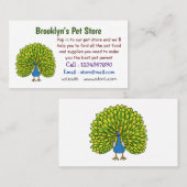 Fun bright bright peacock bird Illustration Visitenkarte (Vorne/Hinten)
