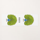 Fun bright bright peacock bird Illustration Yogamatte (Rückseite (Horizontal))