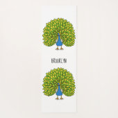 Fun bright bright peacock bird Illustration Yogamatte (Rückseite)