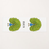Fun bright bright peacock bird Illustration Yogamatte (Vorderseite (Horizontal))