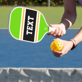 Fun Bright Citrus Limon Gelbe Schwarz-weiße Streif Pickleball Schläger