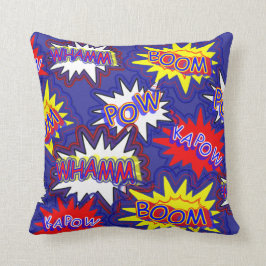 Fun Bright Comic Buchauszeichnungen Pow Boom Kapow Kissen