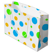 Fun Bright Dots Große Geschenktüte (Rückseite Schrägansicht)