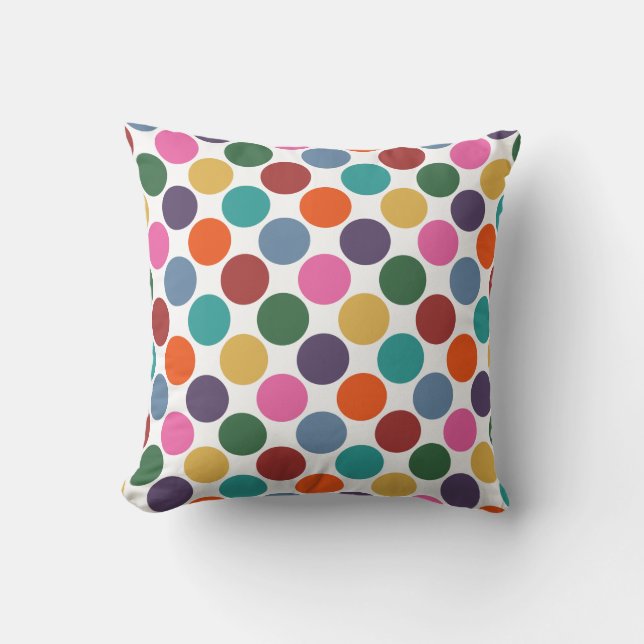 Fun-Bright-Farben Big Polka Dot Muster Kissen (Vorderseite)