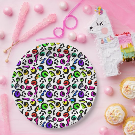 Fun Bright farbenfroh Modernes Party Muster Pappteller (Party)