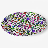 Fun Bright farbenfroh Modernes Party Muster Pappteller (Schrägansicht)