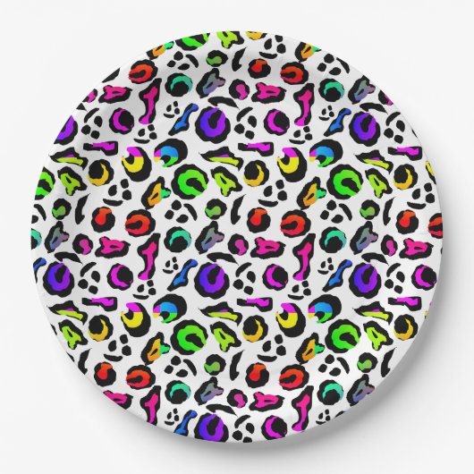 Fun Bright farbenfroh Modernes Party Muster Pappteller (Vorderseite)