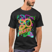 Fun Bright farbenfrohe Retro 80er Party Grafik T-Shirt (Vorderseite)