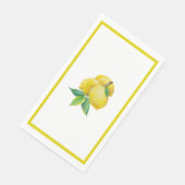 Fun Bright Gelbe Zitronen und Blätter Papier Napki Serviette (Ecke)