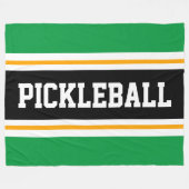 Fun Bright Green Black PICKLEBALL Racing Stripes Fleecedecke (Vorderseite (Horizontal))