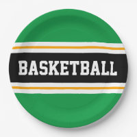 Fun Bright Green Black Yellow BASKETBALL Streifen