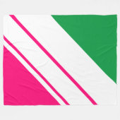 Fun Bright Green Candy Pink White Racing Streifen Fleecedecke (Vorderseite (Horizontal))