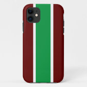 Fun Bright Green Dunkel Red White Stripes vertikal Case-Mate iPhone Hülle (Rückseite)
