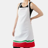 Fun Bright Green Hem Racing Streifen auf Weiß Schürze (InSitu)