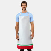 Fun Bright Green Hem Racing Streifen auf Weiß Schürze (Getragen)