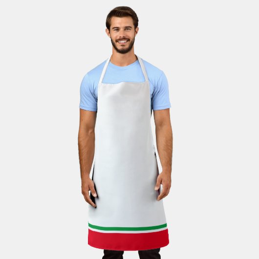 Fun Bright Green Hem Racing Streifen auf Weiß Schürze (Getragen)