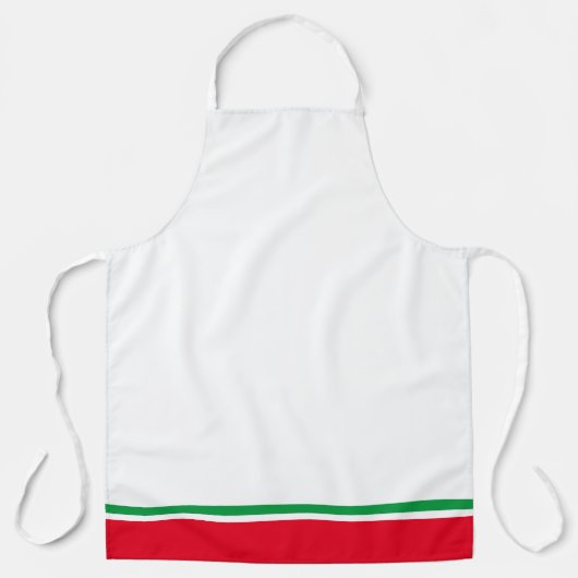 Fun Bright Green Hem Racing Streifen auf Weiß Schürze (Vorderseite)