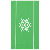 Fun Bright Green Nordic White Snowflake Streifen Tischdecke (Vorderseite)