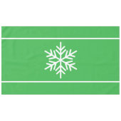 Fun Bright Green Nordic White Snowflake Streifen Tischdecke (Vorderseite (Horizontal))
