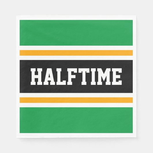 Fun Bright Green Yellow Black HALFTIME Streifen Serviette (Vorderseite)