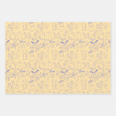 Fun Bright Hand gezogen Lila Aquamarin Peach Xmas Geschenkpapier Set (Vorderseite)